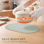 MOSAYT Vinyl Faux Leather Oval Placemats, Set of 6, Green - Image 4