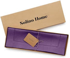 Solino Home 100% Pure Linen Woven Placemats Purple, 14 x 19 in, Set of 4 - Image 4