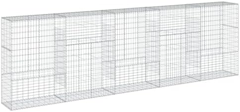 vidaXL Gabion Basket with Cover 196.9"x19.7"x59.1" Galvanized Iron by vidaXL