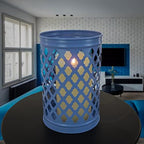 Lantern Candleholder, Ice Melt Blue, Modern Design and Finish, 12 Inches - Image 2