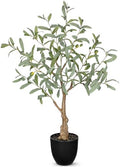 Briful 30.3 Inch Artificial Olive Tree in Black Plastic Pot by Briful