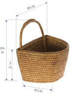 KOUBOO La Jolla Rattan Wall Storage Basket, Small Hanging Organizer, Brown - Image 4