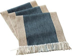 Farmhouse Navy Faux Linen Dining Table Runner 15 x 86.5 Inch Blue by HomeyHo