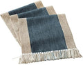Farmhouse Rustic Faux Linen Dining Table Runner 15 x 79 Inch Blue by HomeyHo