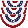 3PCS 3x6 Ft American Pleated Fan Flag, Patriotic Half Fan Bunting Flag by GoosWexmzl