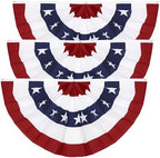 3PCS 3x6 Ft American Pleated Fan Flag, Patriotic Half Fan Bunting Flag by GoosWexmzl
