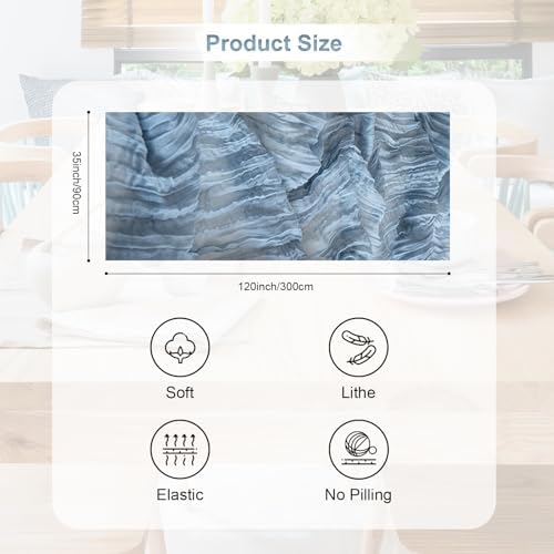 10 Pack Dusty Blue 35x120 Inch Cheesecloth Table Runner - Image 4
