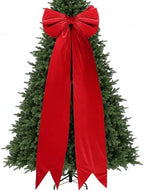 Large Velvet Bow 75x23 Inch Oversized Christmas Tree Topper (Red) - Image 2