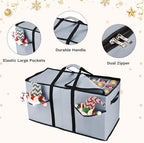 Christmas Ornament Storage Box, Ornament Storage Organizer Fits 128 of 3 inch Ornament Balls, 8 Removable Tray Ornaments Storage Containers with Dividers to Store Xmas Holiday Decor(Grey) - Image 3