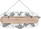 24.4"L Vintage Metal & Wood Hanging Welcome Sign, Rustic Farmhouse Distressed Wall Decor with Flower & Butterfly, Outdoor Decoration for Garden Porch Patio Yard - Image 6
