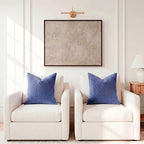 DEZENE 24x24 Blue Throw Pillow Covers: Pack of 2 Vertical Ripple Striped Velvet Square Decorative Pillow Cases for Farmhouse Couch Sofa Bed Living Room Home Decor - Image 5