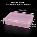 LJY 12 Pink Rectangular Plastic Boxes, 4.5 x 3.3 x 1.1 in for Samples - Image 6