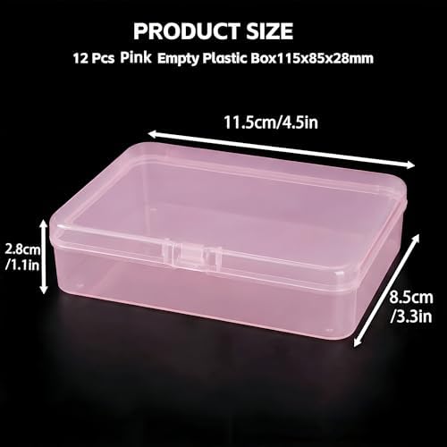 LJY 12 Pink Rectangular Plastic Boxes, 4.5 x 3.3 x 1.1 in for Samples - Image 6