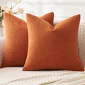 MIULEE Halloween Fall Burnt Orange Chenille Couch Pillow Covers, 20x20 by MIULEE