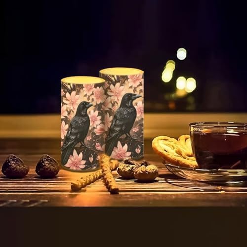 Crow Flameless Candles 2 Pack 6 x 3 inch Battery Operated Candles with Multicolor Timer Remote Control LED Fake Candles for Warm Light Dinner Table Home Decor - Image 7