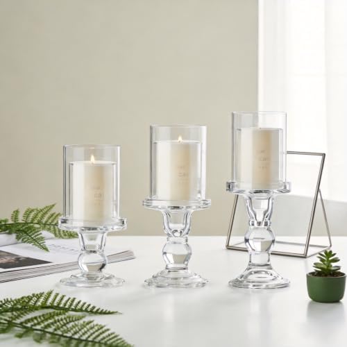 12 Pcs Glass Candle Holders, Clear Crystal Candlestick Holders for Pillar - Image 6