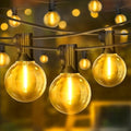 LAMPHOME 2PACK Yellow Outdoor String Lights, 26FT 13 G40 Gold Shatterproof Patio Lights, IP65 Waterproof Dimmable Connectable Globe LED Hanging Lights for Backyard, Bistro, Porch, Deck, Balcony by ULL