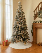 36 Inch White Knitted Christmas Tree Skirt Small Thick Cable Knit Round Cream for 4ft 5ft Tree Rustic Farmhouse Neutral Christmas Decor Tree Base Cover Xmas Home Decor (White-03) - Image 6