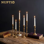 NUPTIO Gold Candlestick Holders for Centerpiece: Unique Taper Candleholders - Image 3