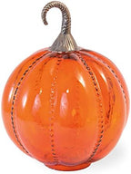 Boston International Decorative Handblown Glass Pumpkin Figurine, 7 x 10.5-Inches, Orange by BostonInternational