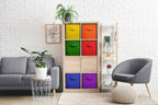 Sorbus 6-Pack Fabric Storage Cubes (11 Inch, Deep Rainbow) - Image 2