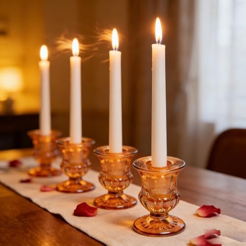 48 Pcs Clear Glass Taper Candle Holders Bulk, 2.5 in Taper Candle Holder - Image 3