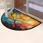 Abstract Leaf Door Mat for Outdoor Indoor Welcome Mat Half Round Doormat Entryway Rug 24" x 36" Door Mats for Home - Image 7