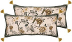 ISAENNE Vintage Linen Rectangle Throw Pillow Cover,Set of 2,28"x12"-Murad A by Isaennehomedecoration