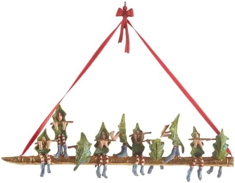MACKENZIE-CHILDS Patience Brewster 12 Days Christmas Ornament, Decorative Hanging Ornament for Christmas Tree, 10 Pipers Piping by Unknown