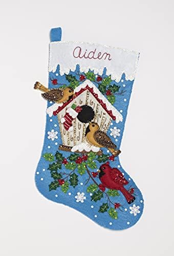 Bucilla 86944E Felt Stocking KIT Xmas, Christmas Birds - Image 5