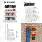 HOTCAN Wooden Cookie Display Stand with Chalkboard Sign for Bakers, Vendors, Craft Fairs | Pastry Display for Market Booths & Events | 3 Tiered Cookie Display for Muffins, Cakes, and Pastries (White) - Image 4