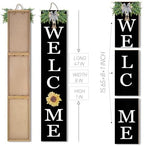 Interchangeable Welcome Sign for Front Porch Standing 47"X8", Black - Image 3