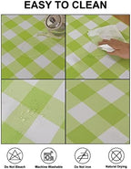 Cupuamon 2 Pack Waterproof Polyester Fabic Square Checkered Tablecloth，54x54 Outdoor Table Cloth，Oil Stain Prevention Table Cloth for Pinics and Parties（Emerald and White） - Image 3