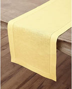 Solino Home 100% Pure Linen Dining Table Runner Yellow Woven, 14 x 144 in - Image 3