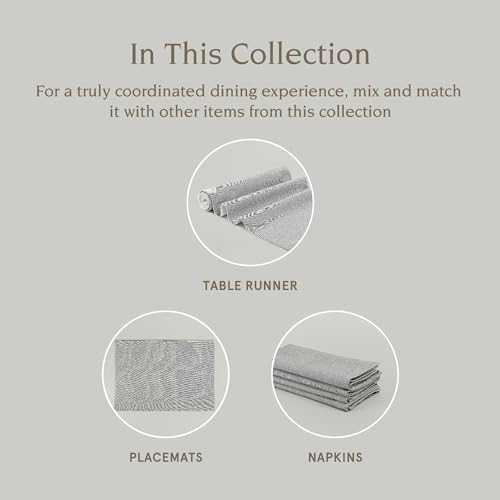 Over&Back 18x108 Woven Chambray Cotton Table Runner - Washable Table Runners for a Custom Home Decor Tablescape - Coffee Table, Dinner Table, Living Room - Grey - Image 4