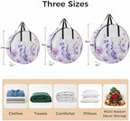 Spring Flower Round Storage Bag 36 Inch, Idyllic Purple Lavender Clothes Storage Container with Handles Heavy Duty Organizer for Comforter, Bedding & Holiday Wreaths - Image 7