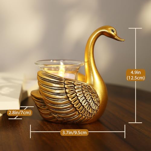 2Pcs Swans Tealight Candle Holder, Home Decor Gifts for Women Her Wife Mom - Image 6