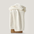 EVERGRACEHOME Chunky Chenille Knit Throw Blanket, 60 x 80, Bright White - Image 5