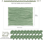 100 Pieces Cloth Napkins Sage Green Dinner Cheesecloth Napkins for Wedding,Wrinkled Cloth Napkins Bulk for Home Party Rustic Table Decoration, 17 x 17 Inch - Image 2