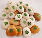 ROCKIMPACT 50 Pieces Four Leaf Clover Good Luck Pocket Rocks, Green Shamrock Stones, Engraved, 2"-3" Each - Image 3