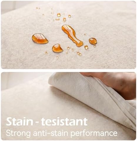 a moment Waterproof Christmas Throw Pillow Covers Set of 4,20x20 Inch Outdoor Stain Resistant Pet Friendly Pillowcases Cushion Covers for Patio Sofa and Living Room,Beige Gray - Image 3