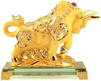 Feng Shui Chinese Zodiac OX Year Golden Resin Collectible Figurines Decoration for Luck & Wealth Perfect for Your Home or Office - Image 2