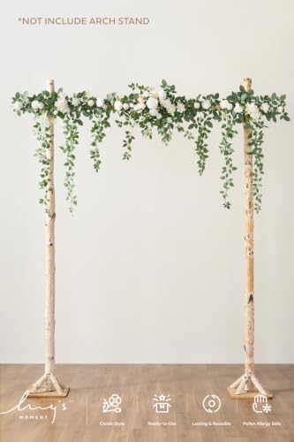Ling's Moment 6.5FT Wedding Arch Flowers, White Sage - Image 2