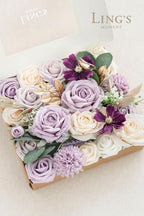 Ling's moment Purple Artificial Wedding Flowers Grand Combo, Lilac & Cream - Image 5