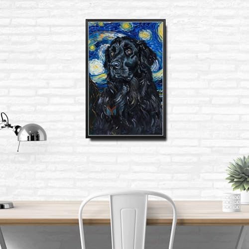 Metal Sign Vintage Tin Sign Newfoundland Starry Night Newfoundland Loya in A Night Sky for Home Oceanside and Seasonal Displays Corrosion Resistant Aluminum 8×12 Inches with Metal Frame - Image 3