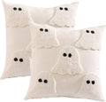 Halloween Throw Pillow Covers 20x20 Set of 2 White Ghost by Tosleo