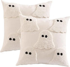 Halloween Throw Pillow Covers 20x20 Set of 2 White Ghost by Tosleo