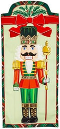 28 x 12.5 | Traditional Merry Christmas Everlasting Impressions Textile Décor Garden Flag (Nutcracker) by EvergreenFlag