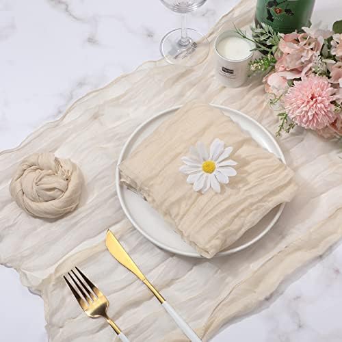 Mixweer 100 Pcs Gauze Cheesecloth Napkins 19.7 x 19.7 Inch, Beige - Image 3