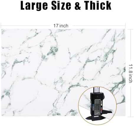 Homaxy PU Faux Leather Placemats for Dining Table, Set of 6, Marble - Image 5